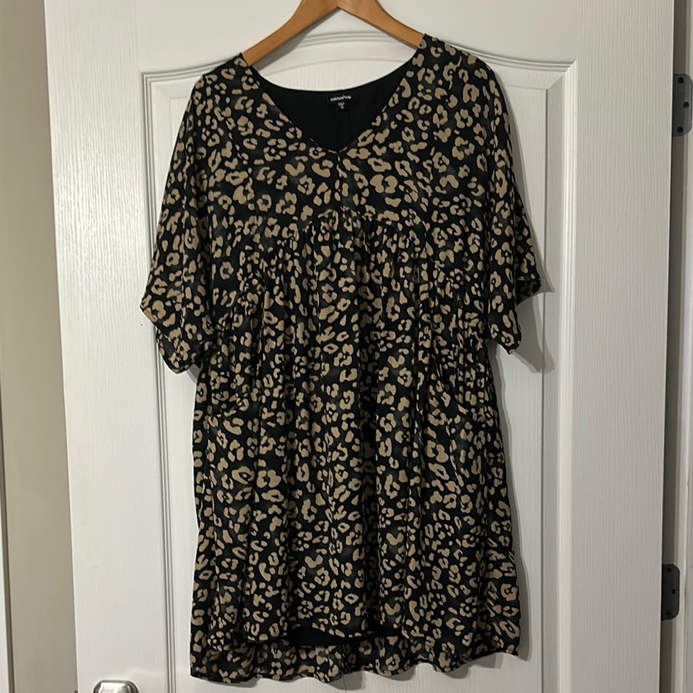 Leopard Print V-Neck Dress